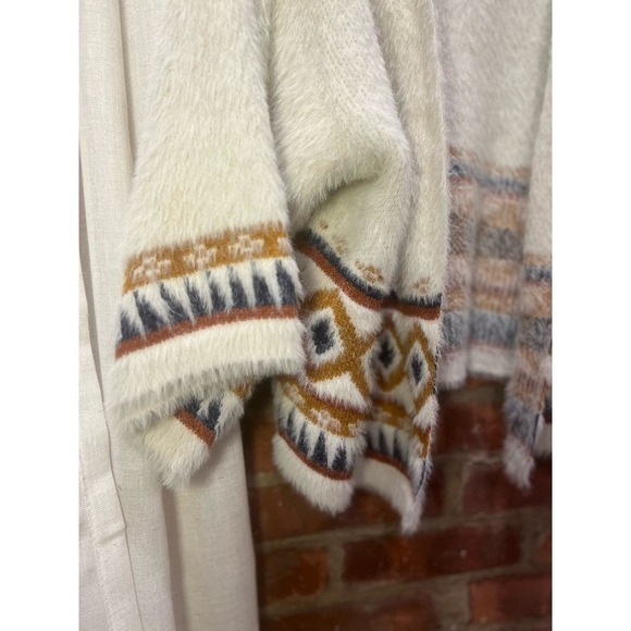 a.n.a Fuzzy Boho South Western Open Cardigan M Cream - Picture 7 of 11